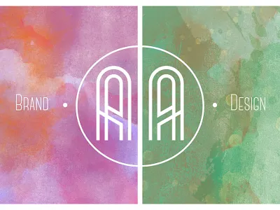 Brand Design brand branding colour design font green pink watercolour