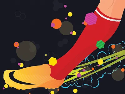 Colour boot colour football footy illustration pfa player