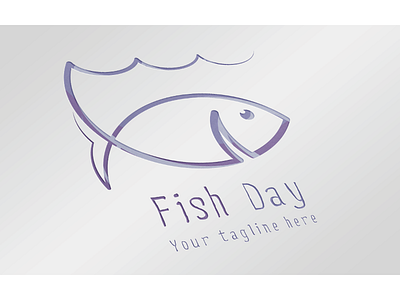 Fish Day logo fish logo ocean sea signal water wave wireless fish