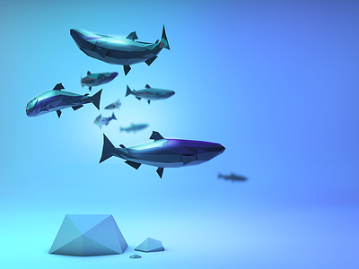 Swim c4d fish low poly