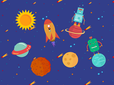 Space Vector graphics children illustrations space vector