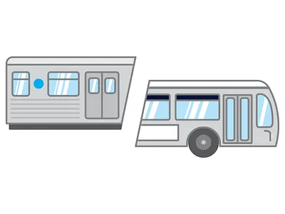 Transit bus flat illustration subway