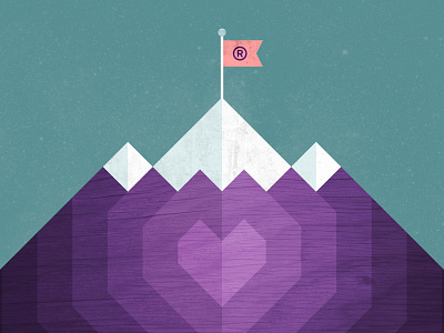 When Passion Meets Need branding editorial geometric grain heart illustration love mountain purple teal