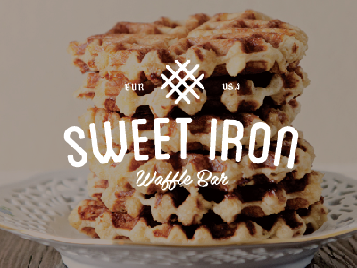 Waffle Bar Logo belgian identity logo pattern plaid waffles