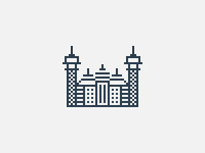 turreted city builds city design graphic grid icon mobile perfect pixel simple tower web