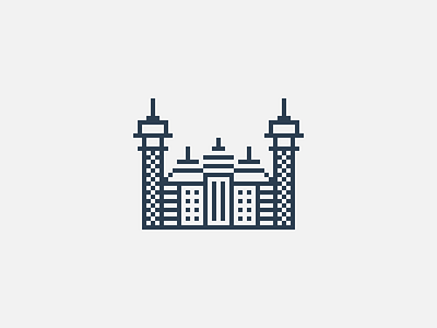 turreted city builds city design graphic grid icon mobile perfect pixel simple tower web