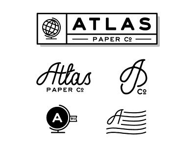 Atlas Paper Co. atlas branding lettering paper