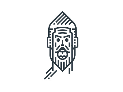 Mad Warrior character face line logo mad mark minimal scream sign