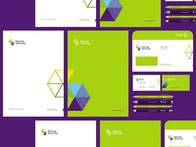 Startup Ventures logo, stationery, identity design a4 letterheads dl envelopes corporate identity design geometry identity design branding internet online business logo logo design market marketing newly established business startups start ups start ups stationery business cards ventures