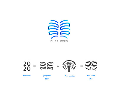 Dubai Expo 2020 Branding -contest entry 2020 blue branding dubai dubaiexpo dubaiexpo2020 expo2020 gradient jumeirah logo palm tree