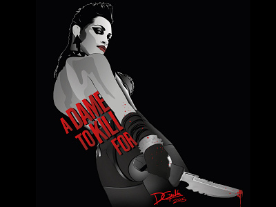 Gail black and white blood comic dgrafiks gail illustration red rosario dawson sin city