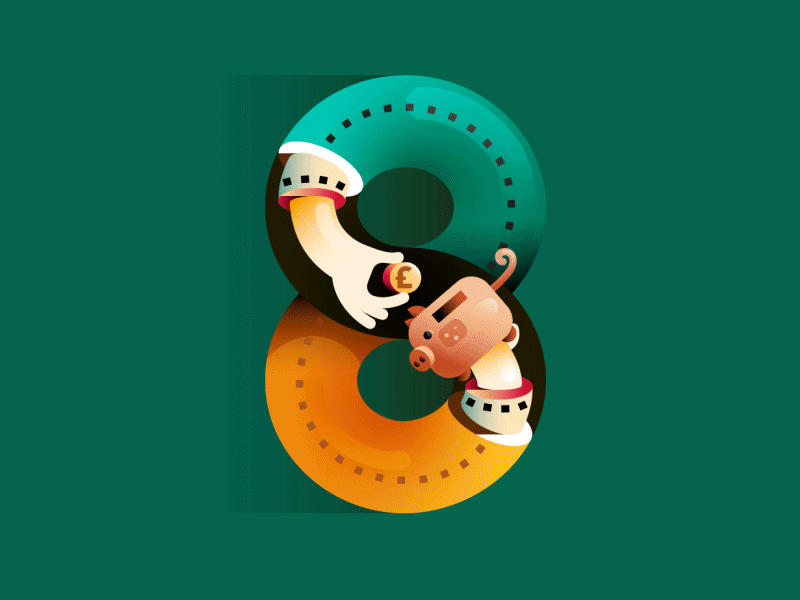 Header Illustration city coin fab design factory gif gradient header illustration illustration minimal piggy bank scottish enterprise world
