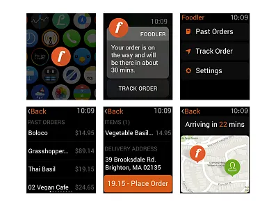 Food Delivery Apple Watch App apple delivery food foodler on demand tracking watch