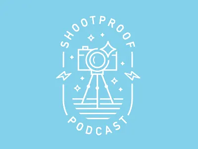 ShootProof Podcast bolt camera illustration line art podcast
