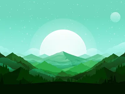Mountains illustration landscape mountains