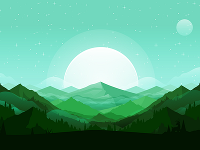 Mountains illustration landscape mountains