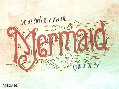 Mermaid lettering work font handlettering lettering typeface typography vector