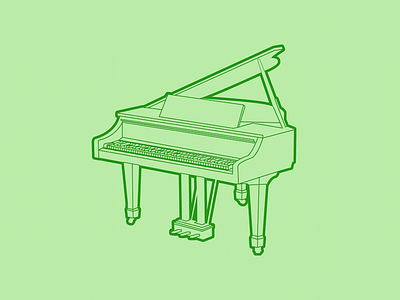 Grand Piano - 30 Minute Warmup drawing flat grand illustration instrument line music piano warmup wip