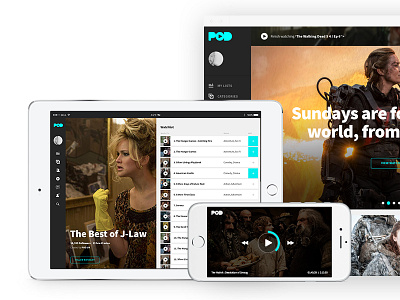 POD: Play On Demand WIP brand layout movies social tv ui web