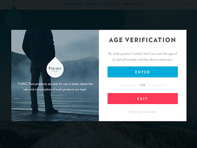 Age Verification Modal css html modal popup ui ux web