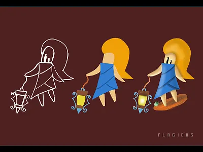 Lantern Girl art blonde character digital game gameart gamedev girl indiedev lantern mage