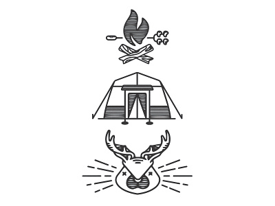 Camping Illustrations camping colorado denver design fire illustrator jackalope line tent web design woodcut zenman
