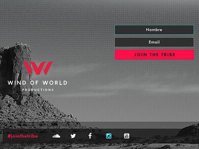 join the tribe concept dj electro flat footer interface minimal music ui ux website