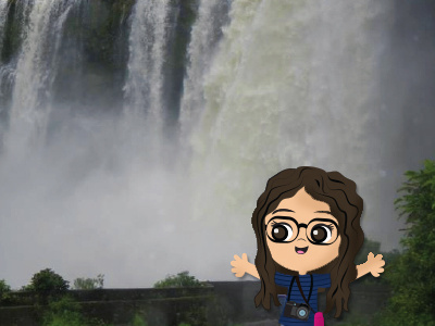 Salto de Eyipantla camera chibi illustration ilustracion mexico portrait tourist travel trip vector waterfalls