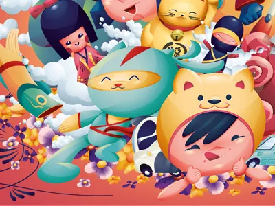 Shusi! colors illustration illustrator japanese sushi vector