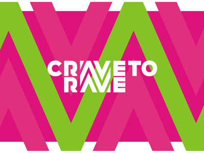 Crave To Rave logo design clubbing parties partying crave to rave dynamic stripes lines fashion clothing apaprel festivals events concerts logo logo design neon colors colorful plur peace love unity respect rave edm electronic music wordmark wordmark word mark logotype