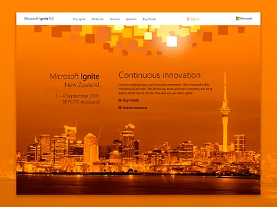 Microsoft Ignite NZ auckland conference developer hero it landscape skyline tech
