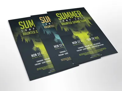 Summer Camp Poster Template camp flyer illustration poster skull summer template