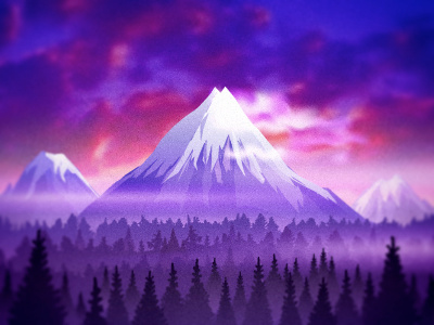 Mountain Landscape forest landscape mist mountain trees vector