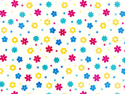 Flowers blue green motif pattern pink project yellow