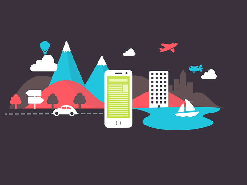SkyScanner + Airbnb #vaiovunque airbnb animation icon iphone mondo skyscanner travel vector viaggio world