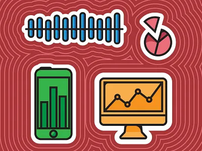 Data Sticker Pack chart data graph icon illustration phone screen sticker