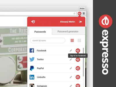Expresso plugin for browser interface plugin ui web desigm pludin design
