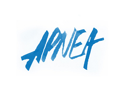 Apnea apnea brush pen freediver handwriting mar sea