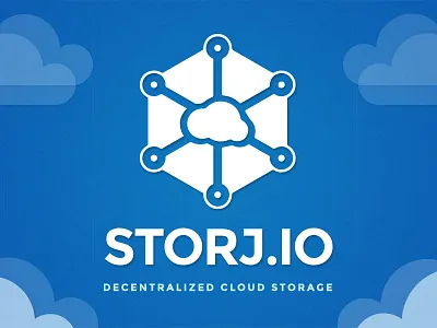 Storj Logo blockchain blue cloud decentralized logo storage storj