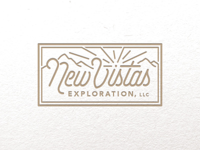 New Vistas Logo burst drilling energy exploration logo logotype mountain oil sun type vista