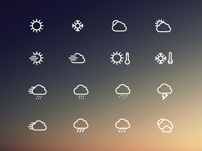 Weather Icons cloudy cold icons rain snow sunny thunder ui weather