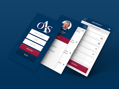 OAS app design flatdesign iphone6 mobile app mockup ui ux