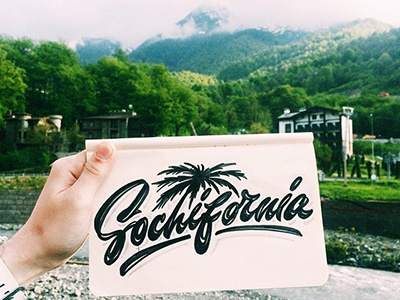 sketch "Sochifornia" for Anteater Clothing art design font hand lettering logo logotype print type