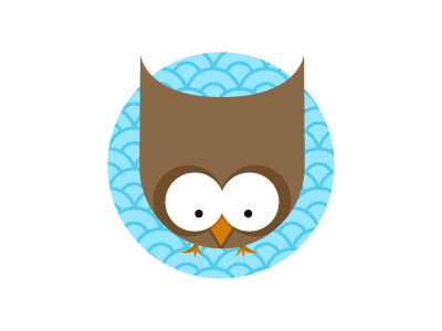 Little Owl animals blue brown flat icon illustration owl