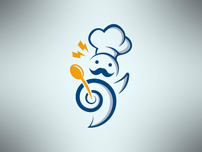 Creative Food Logo bistro chef cook cooking food geek idea kid mascot restaurant spoon