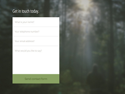 Contact Form contact form form design slimline ux