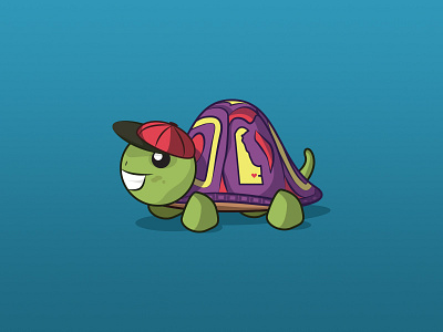 Slower Lower Delaware v2.Kawaii delaware hat illustration kawaii lower slower state turtle vector