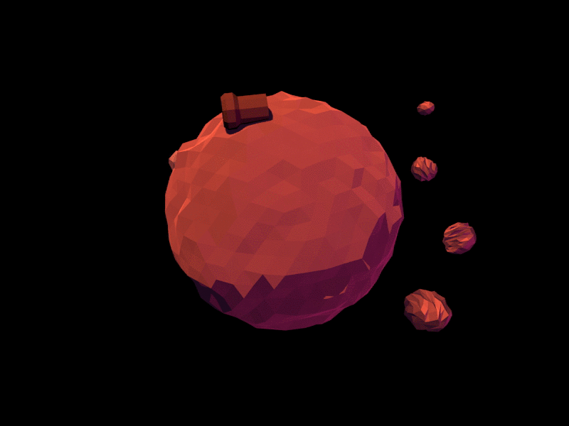 Low Poly Planet IV 3d animation art blender gif low poly planet