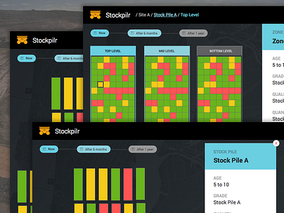 Stockpilr UI - Coal Stockpile Management App coal dashboard forecasting hackathon map ui mining monitoring stockpile stockpilr ui unearthed brisbane ux