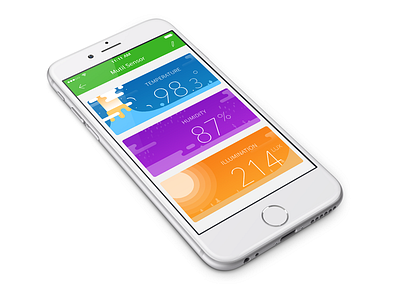 Multi Sensor Page & Animation animation app blue flat iphone temperature weather